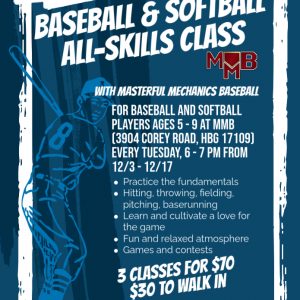 Baseball and Softball All-Skills Class (Walk-In)