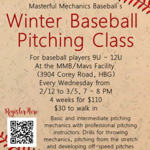 Winter Baseball Pitching Class (Walk-In)