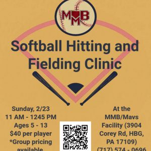 Softball Hitting and Fielding Clinic (Age 5-13) (Sunday, 2/23)