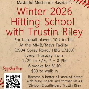 Hitting School w/ Trustin Riley (Walk-ins)